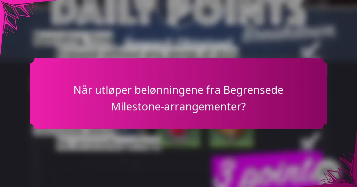Når utløper belønningene fra Begrensede Milestone-arrangementer?